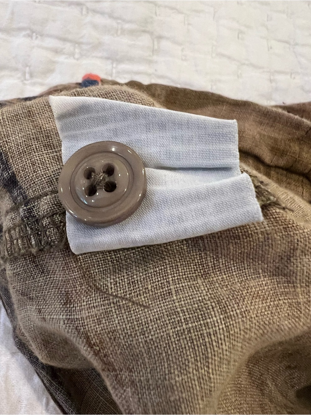 Johnny Was Shorts Womens Large Brown Camo Embroidered Linen Drawstring Pockets - Picture 9 of 14